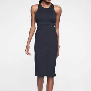 Athleta Womens Deep Breath Bralette Athletic Midi Navy Blue Sleeveless Dress XL
